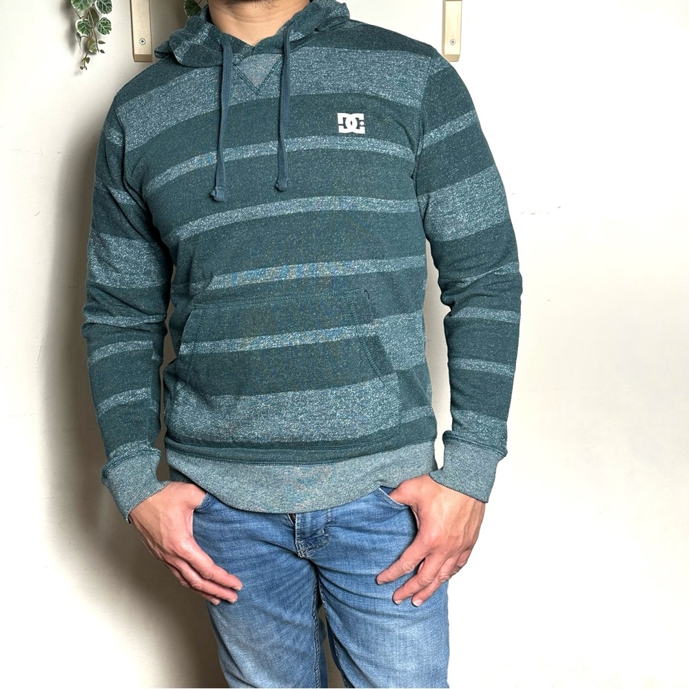✨DC Blue Striped Hoodie Skater Men's Sweatshirt  S/P